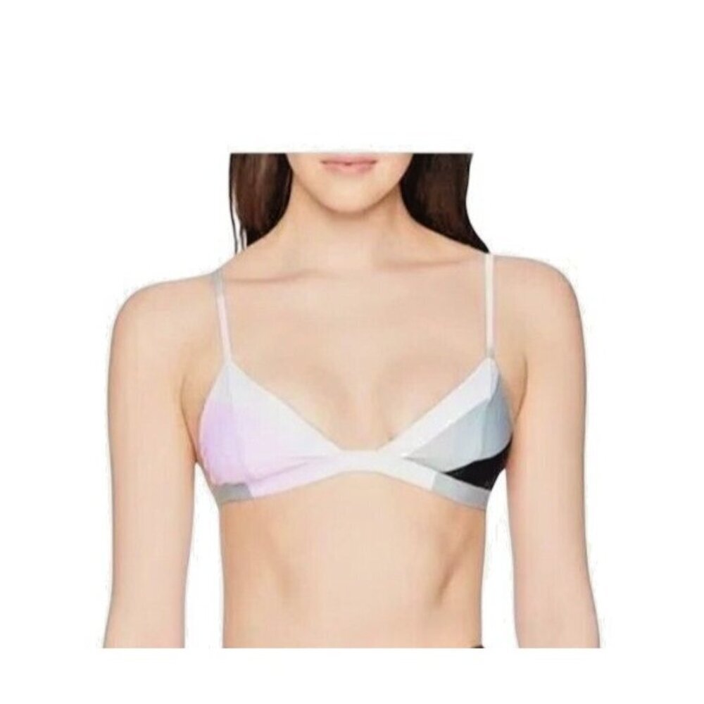 Mara‎ Hoffman Women's M Sage Colorblock Multi Bikini Swim Top NWT Geometric
